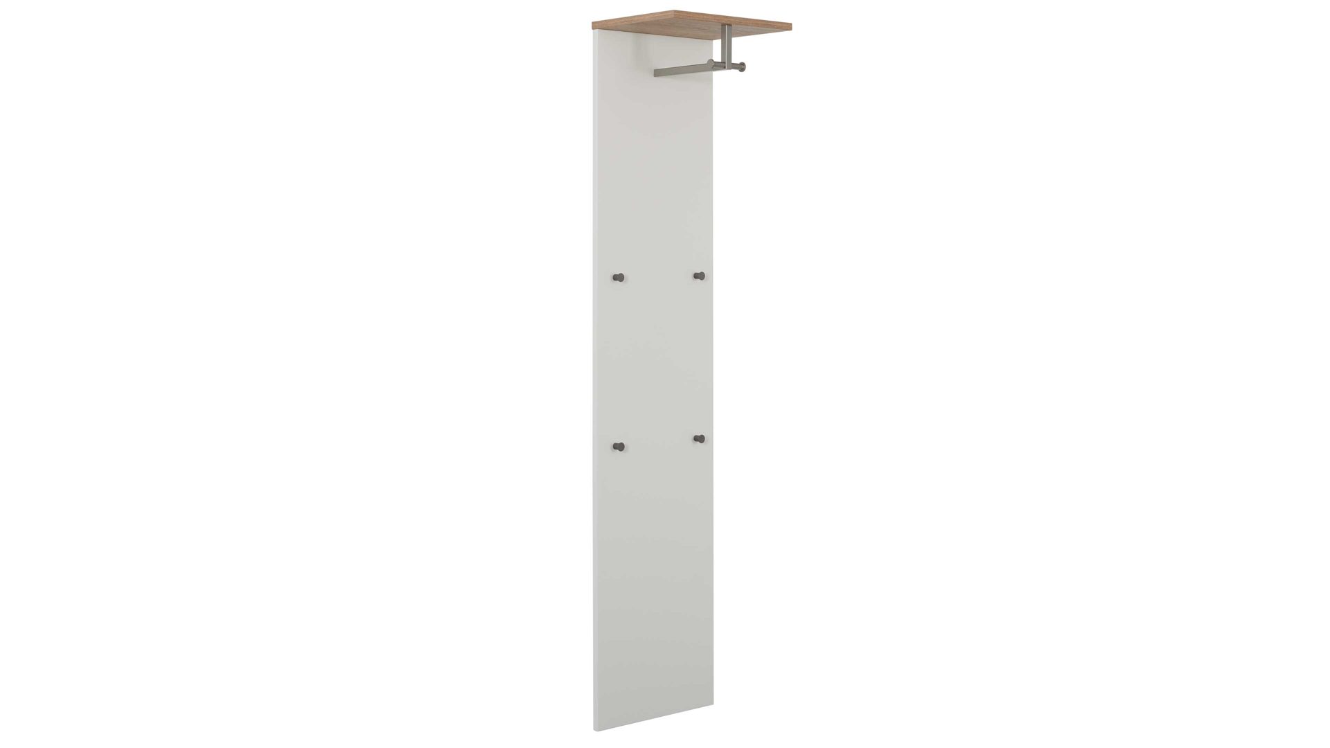 Garderoben-Set Interliving aus Holz in Weiß Interliving Garderobe Serie 6012 - Garderoben-Set 01 weißer Mattlack & Steineiche - dreiteilig