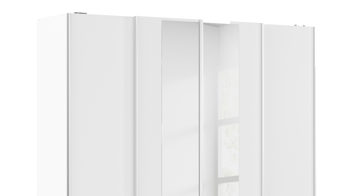 Kleiderschrank Rauch aus Holz in Weiß rauch ORANGE Schwebetürenschrank Altera Alpinweiß & Alu - vier Türen, Breite ca. 226 cm