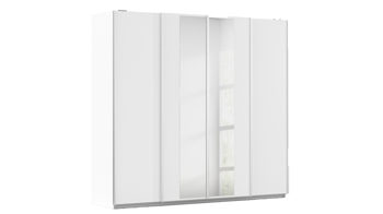 Kleiderschrank Rauch aus Holz in Weiß rauch ORANGE Schwebetürenschrank Altera Alpinweiß & Alu - vier Türen, Breite ca. 226 cm