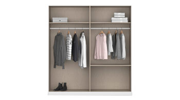 Kleiderschrank Rauch aus Holz in Grau rauch BLUE Drehtürenschrank Costa Grau-Metallic & Eiche Artisan - Breite ca. 181 cm