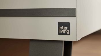 Komplettzimmer Interliving aus Holz in Weiß Interliving Schlafzimmer Serie 1032 – Komplettzimmer mit Wäschekommode Weiß & Kieselgrau - Liegefläche ca. 180 x 200 cm