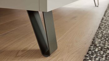 Bettgestell Interliving aus Holz in Weiß Interliving Schlafzimmer Serie 1032 – Bettgestell Kieselgrau & Havanna - Liegefläche ca. 180 x 200 cm