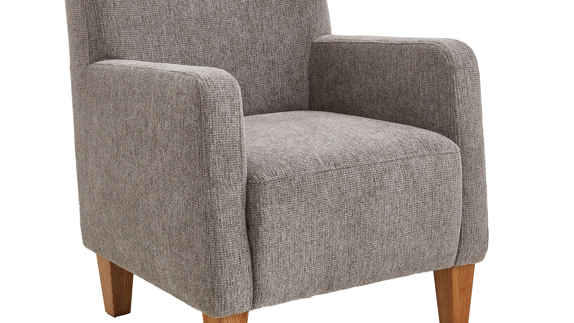 Polstersessel Steinpol sit&more aus Stoff in Hellgrau Polstersessel Bosse hellgraues Flachgewebe & naturfarbene Bucheholzfüße