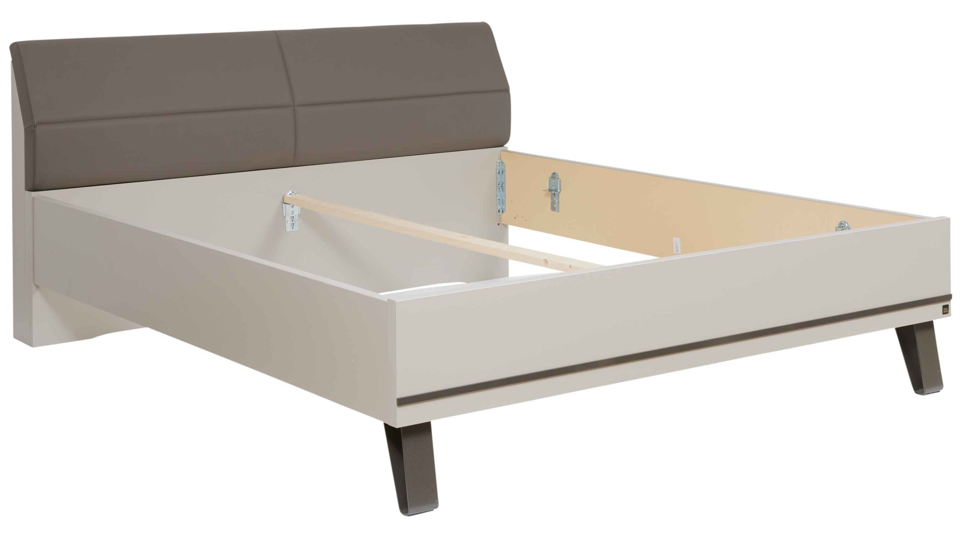 Komplettzimmer Interliving aus Holz in Weiß Interliving Schlafzimmer Serie 1032 – Komplettzimmer mit Wäschekommode Weiß & Kieselgrau - Liegefläche ca. 180 x 200 cm