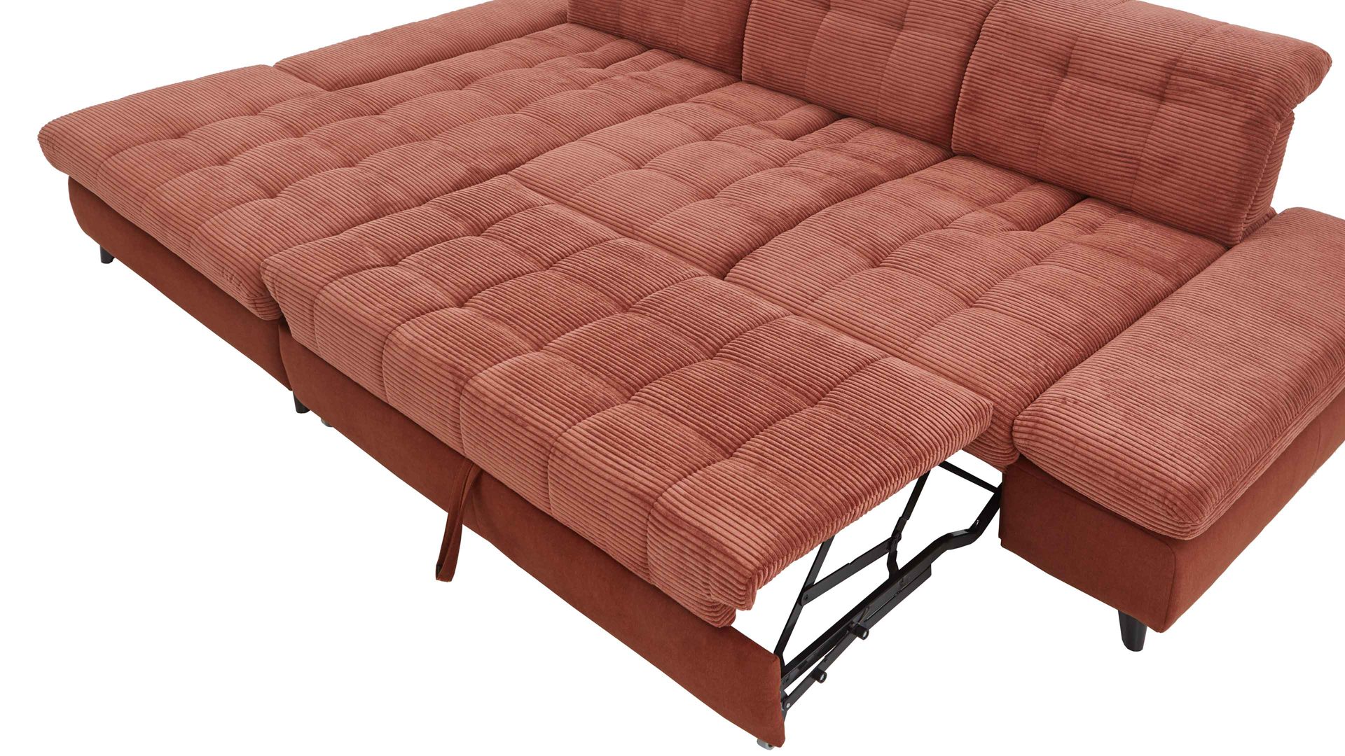 Funktion KAWOO aus Stoff in Orange KAWOO Polstermöbel Santa Rosa - Bettfunktion kupferfarbener Breitcordbezug Lincoln