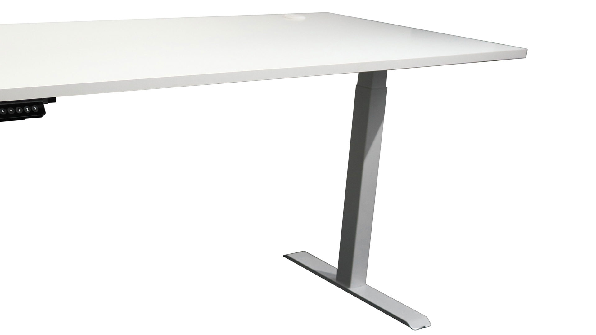 Schreibtisch Bega-consult aus Holz in Weiß Schreibtischprogramm Ben Weiß – höhenverstellbar, ca. 160 x 77 cm