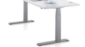 Eckschreibtisch Bega-consult aus Holz in Weiß Schreibtischprogramm Ben Weiß & Hellgrau – höhenverstellbar, ca. 185 x 77 cm