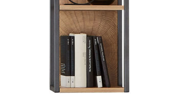 Wohnwand Ideal möbel aus Holz in Holzfarben Wohnprogramm Flora - Wohnwand Alteiche Bianco – vierteilig, Breite ca. 326 cm