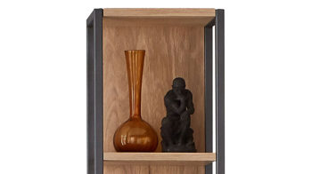 Wohnwand Ideal möbel aus Holz in Holzfarben Wohnprogramm Flora - Wohnwand Alteiche Bianco – vierteilig, Breite ca. 326 cm