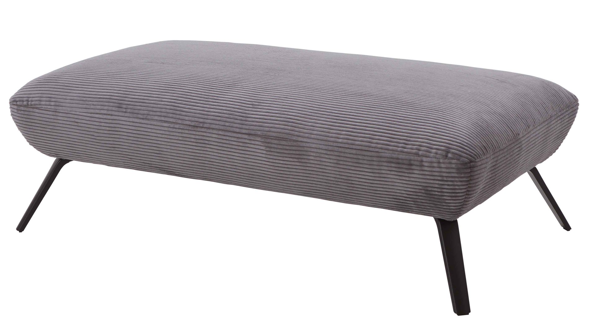 Polsterhocker KAWOO aus Stoff in Grau KAWOO Polsterprogramm Dover Plus - Polsterhocker grauer Breitcord Lincoln - ca. 142 x 80 cm