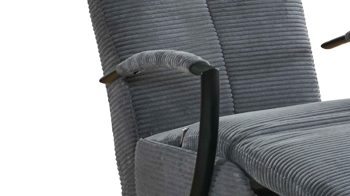 Relaxsessel KAWOO aus Stoff in Grau KAWOO Polsterprogramm Dover XC - Relaxsessel grauer Breitcord Lincoln & schwarzer Sternfuß