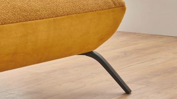 Polsterhocker KAWOO aus Stoff in Gelb KAWOO Polsterprogramm Dover XC - Polsterhocker senffarbenes Flachgewebe Portofino & goldfarbene Maschenware Riviera - ca. 142 x 80 cm