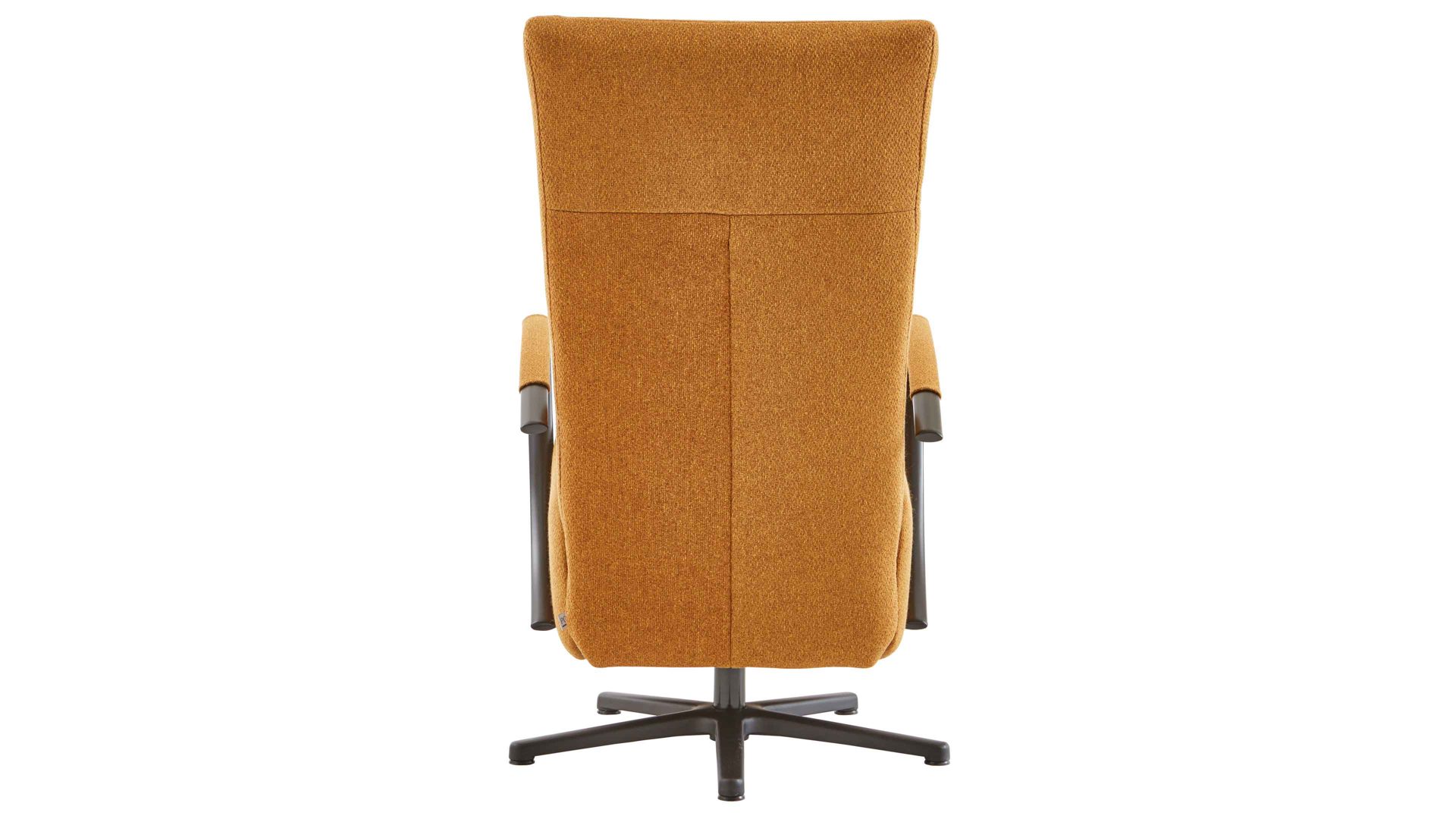 Relaxsessel KAWOO aus Stoff in Gelb KAWOO Polsterprogramm Dover Plus - Relaxsessel senffarbener Bezug Portofino & schwarzer Sternfuß