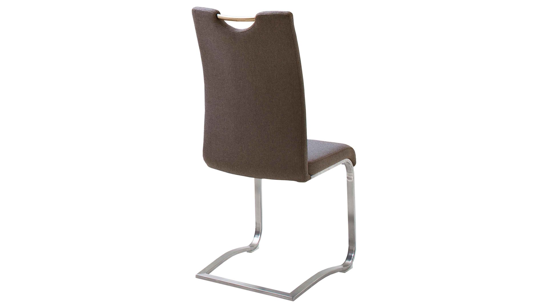Schwingstuhl Mca furniture aus Stoff in Braun Schwingstuhl Artos braunes Feingewebe & Edelstahl