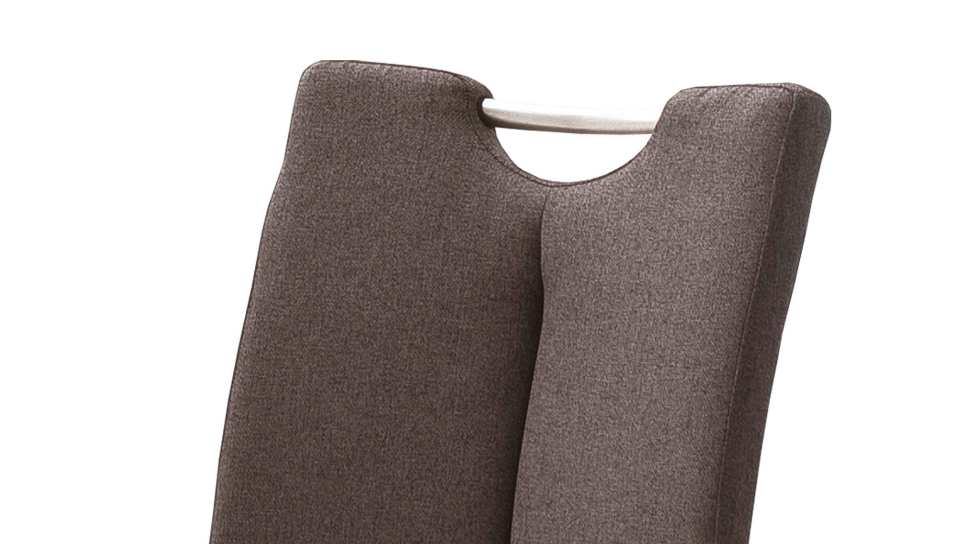 Schwingstuhl Mca furniture aus Stoff in Braun Schwingstuhl Artos braunes Feingewebe & Edelstahl