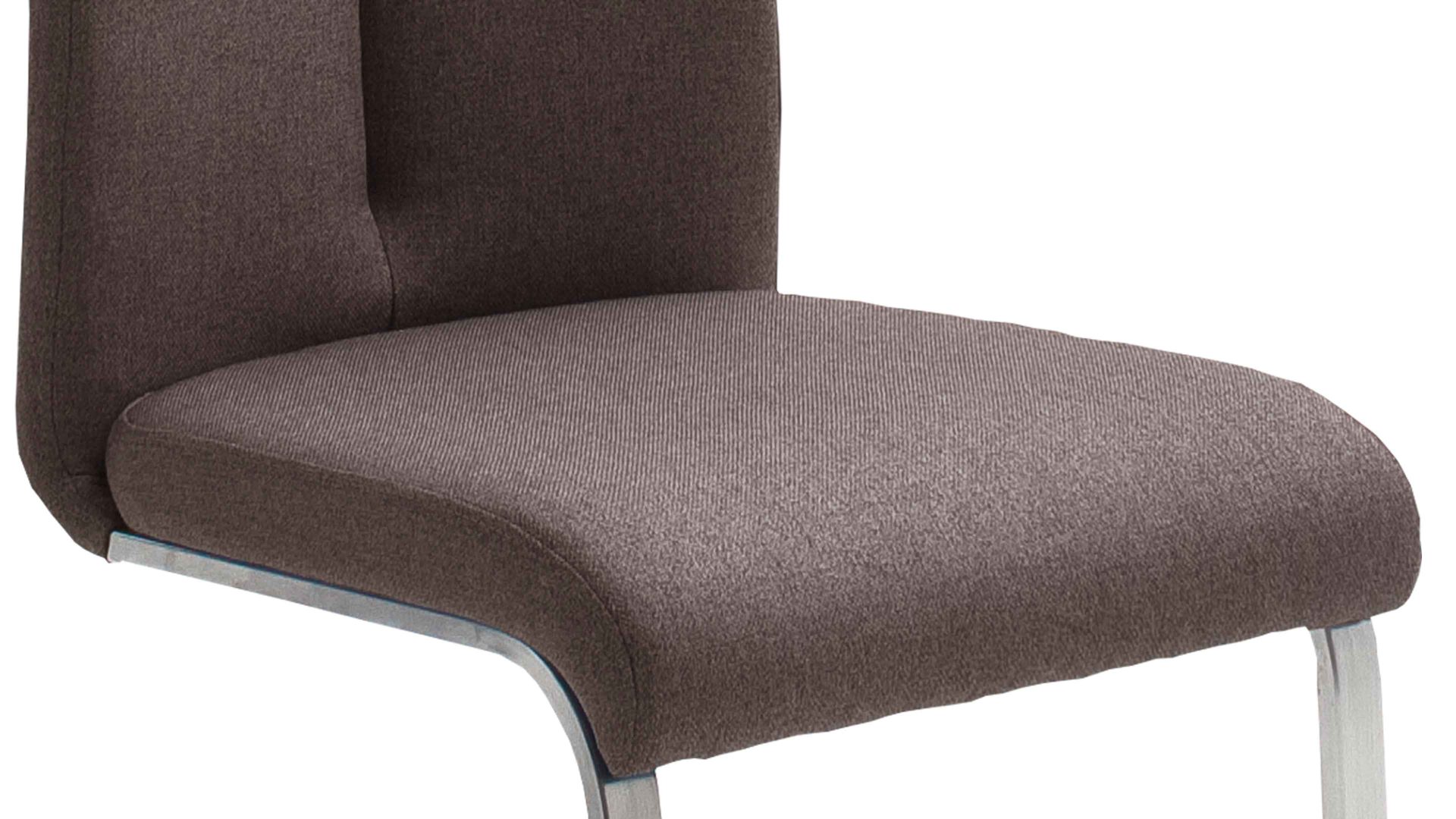 Schwingstuhl Mca furniture aus Stoff in Braun Schwingstuhl Artos braunes Feingewebe & Edelstahl