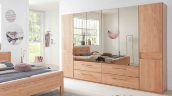 Kleiderschrank Wiemann | oeseder aus Holz in Holzfarben WIEMANN Modena Plus - Funktions-Kleiderschrank teilmassive Erle - sechs Türen, vier Schubladen, Breite ca. 300 cm