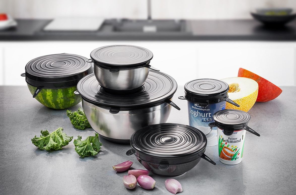 Küchenhelfer Gefu in Schwarz GEFU Silikondeckel 6-teilig hochwertiges Silikon