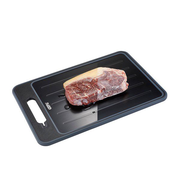 Küchenhelfer Gefu aus Aluminium Kunststoff in Schwarz GEFU Auftau- und Schneidebrett hochwertiges Aluminium & Kunststoff