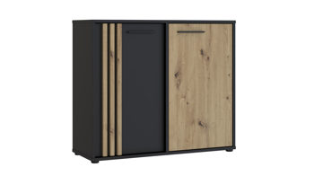 Kommode Forte® aus Holz in Schwarz Kommodenprogramm Cardigan Schwarz & Artisan Eiche – ca. 96 x 82 cm