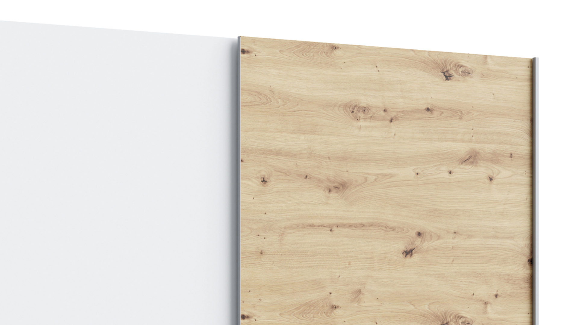 Kleiderschrank Forte® aus Holz in Weiß Kleiderschrankprogramm Schach & Matt - Kleiderschrank Weiß & Puccini Eiche – ca. 150  x 190 cm