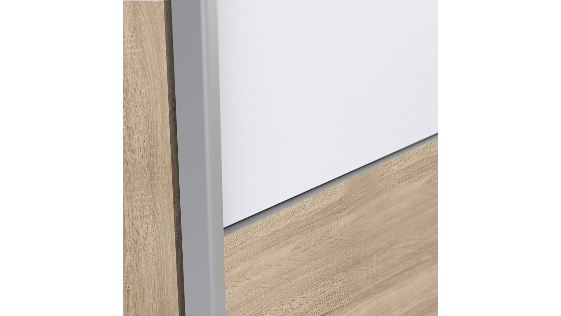 Kleiderschrank Forte® aus Holz in Weiß Kleiderschrankprogramm Schach & Matt - Kleiderschrank Weiß & Puccini Eiche – ca. 150  x 190 cm