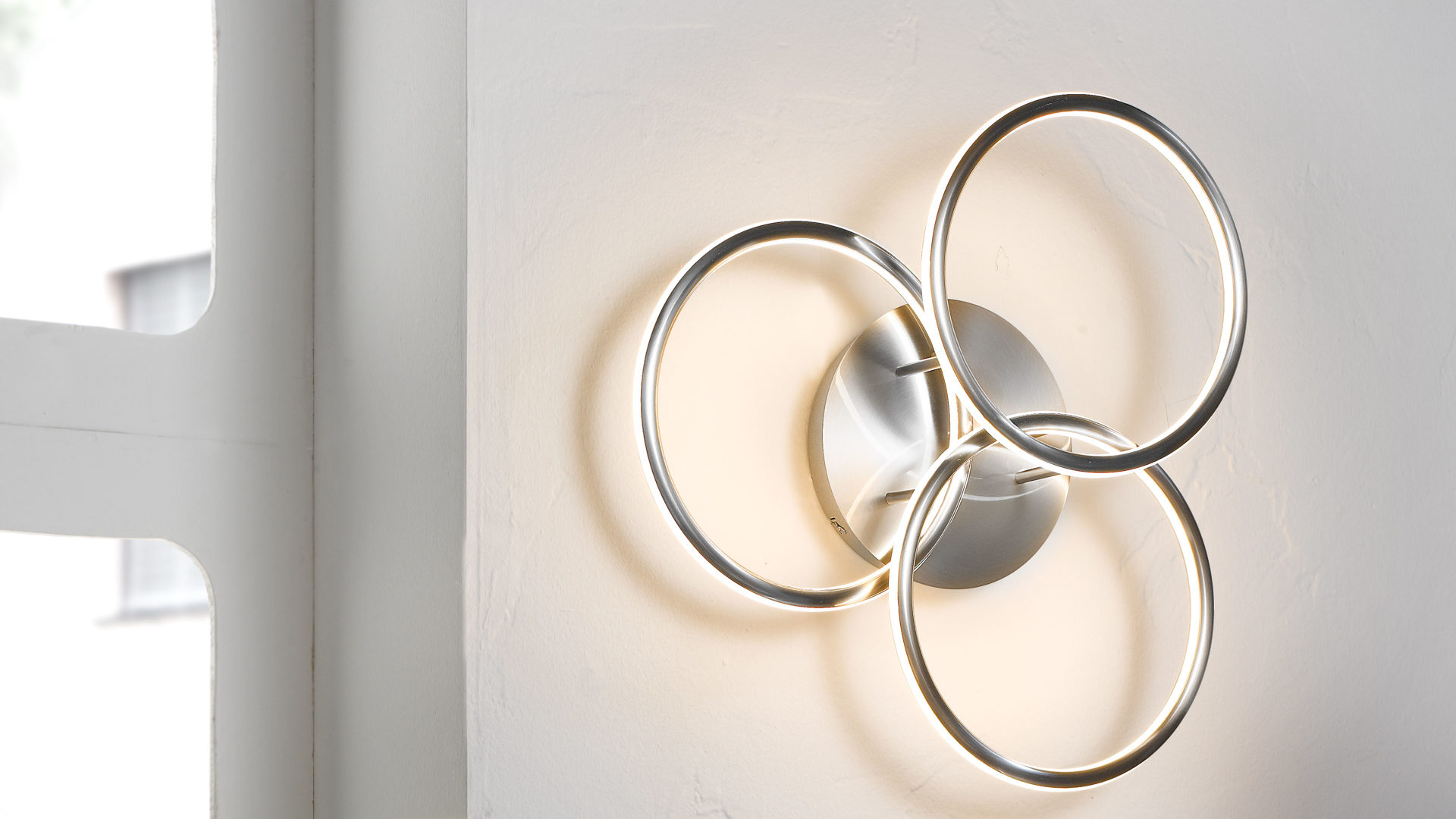 Deckenleuchte Paul neuhaus aus Metall in Metallfarben Paul Neuhaus Q®-NEVIO - Deckenlampe Stahl & weißes Acrylglas – Durchmesser ca. 56 cm