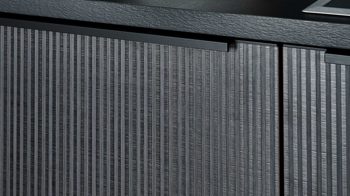 Einbauküche Nolte® küchen aus Holz in Dunkelbraun nolte® Einbauküche Artline mit AEG-Einbaugeräten Stripe Wood Coffee & Lava - zweizeilig