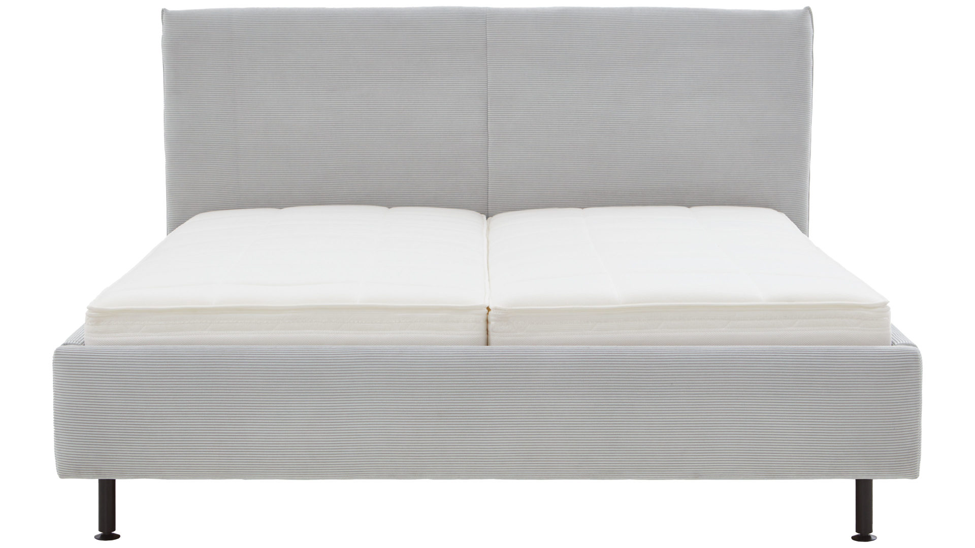 Bettgestell comfortmaster besser sitzen, liegen, leben aus Stoff in Hellgrau Comfortmaster Polsterbett Serie OC-PB23104 - Polsterbettgestell silberfarbener Feincord – Liegefläche ca. 180 x 200 cm