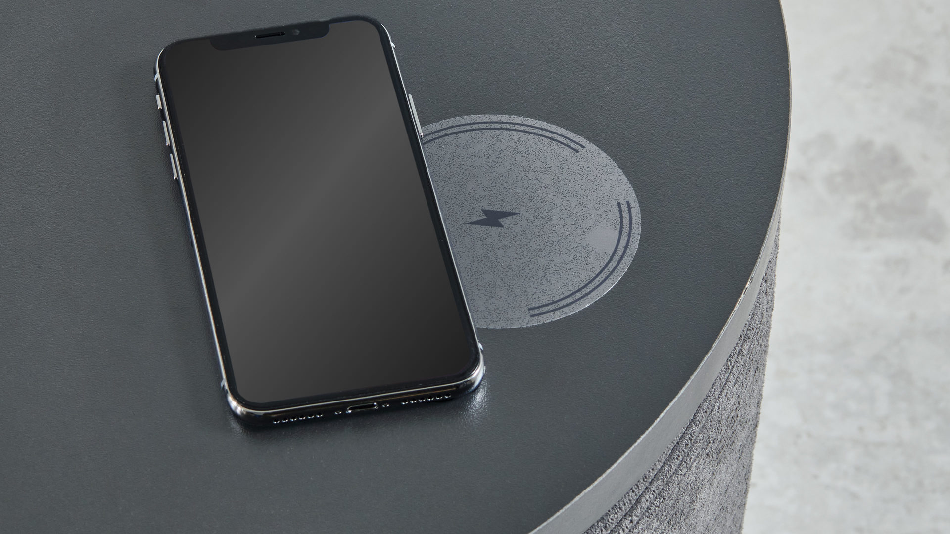 Nachttisch comfortmaster besser sitzen, liegen, leben aus Stoff in Anthrazit Comfortmaster OC-PB23104 - Nachtkonsole 38 anthrazitfarbener Feincord - Durchmesser ca. 48 cm