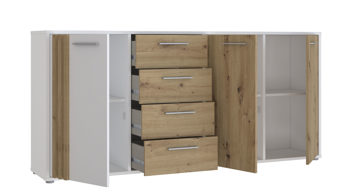 Kommode Forte® aus Holz in Weiß Kommodenprogramm Cardigan Weiß & Artisan Eiche – ca. 179 x 82 cm