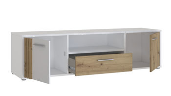 Lowboard Forte® aus Holz in Weiß Kommodenprogramm Cardigan Weiß & Artisan Eiche – ca. 163 x 44 cm