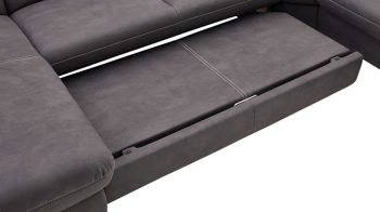 Funktion Steinpol polsteria aus Metall in Dunkelgrau Polstermöbel Serie Senturo System - Schlaffunktion dunkelgraue Mikrofaser Atlantic