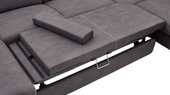 Funktion Steinpol polsteria aus Metall in Dunkelgrau Polstermöbel Serie Senturo System - Schlaffunktion dunkelgraue Mikrofaser Atlantic