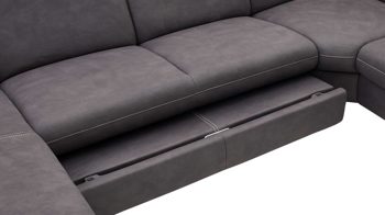 Funktion Steinpol polsteria aus Metall in Dunkelgrau Polstermöbel Serie Senturo System - Schlaffunktion dunkelgraue Mikrofaser Atlantic