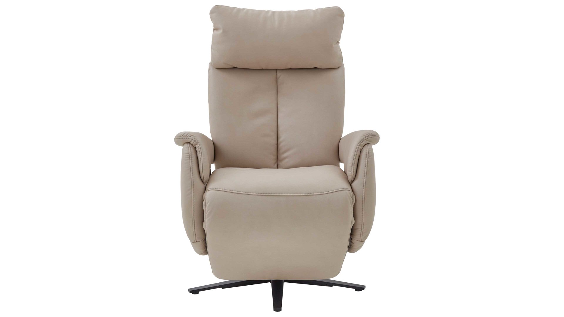Relaxsessel Steinpol polsteria aus Stoff in Sand Sesselprogramm Relaxa Feeling XC - Relaxsessel M2 sandfarbene Mikrofaser Kevin & schwarzer Sternfuß