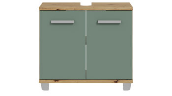 Waschbeckenunterschrank Forte® aus Holz in Grün Badezimmerprogramm Veris - Waschbeckenunterschrank Salbei Grün & Artisan Eiche – ca. 69 x 62 cm