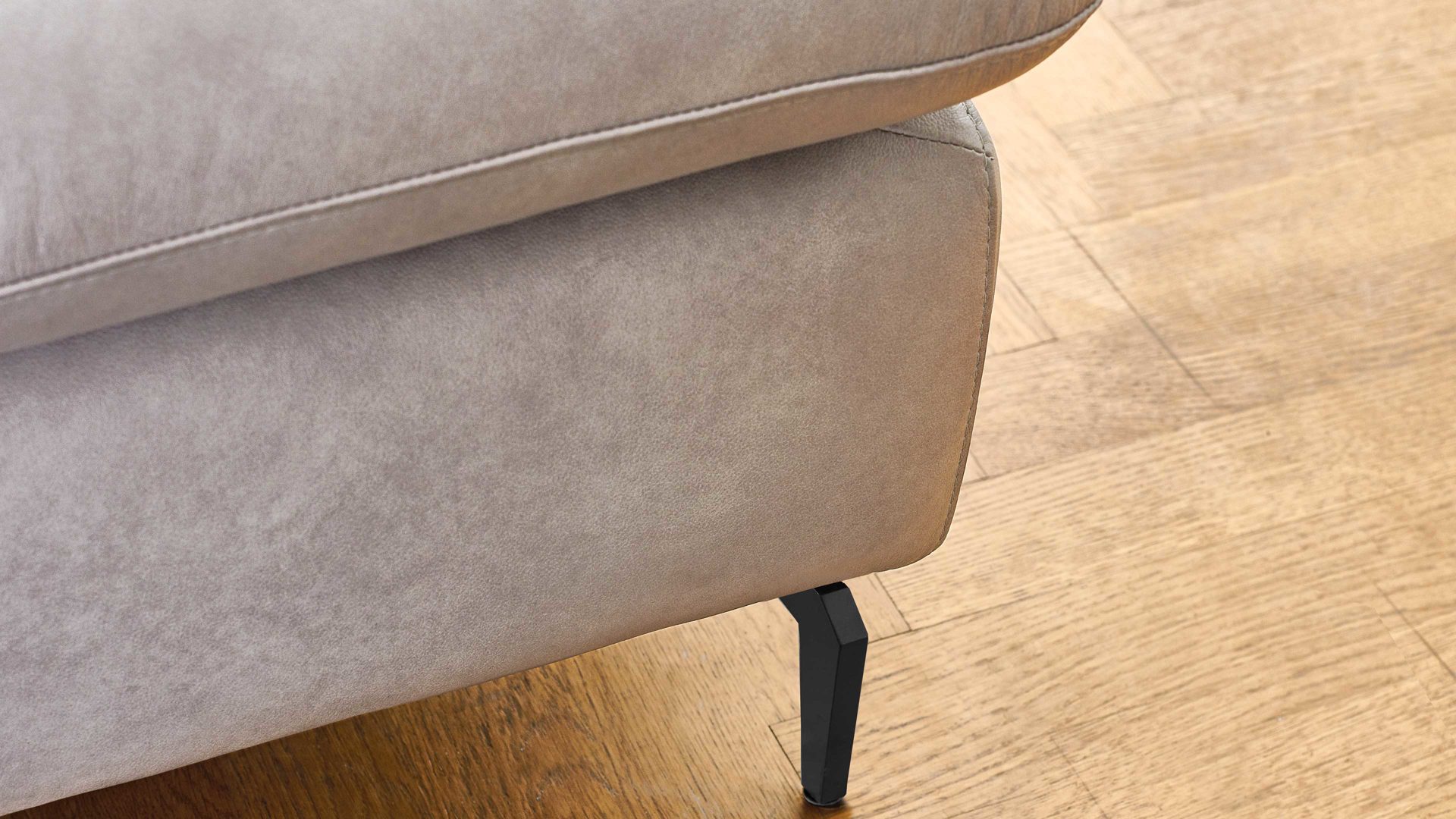 Polsterhocker W.schillig i. i. aus Leder in Hellgrau W.SCHILLIG Polsterserie Select Venus plus - Hocker hellgraues Leder Z69-22 - Breite ca. 120 cm