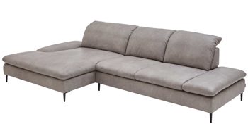 Ecksofa W.schillig i. i. aus Leder in Hellgrau W.SCHILLIG Polsterserie Select Venus plus - Ecksofa mit Sitztiefenverstellung hellgraues Leder Z69-22 - Stellfläche ca. 181 x 349 cm