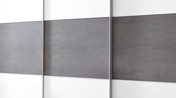 Kleiderschrank Staud aus Holz in Hellgrau STAUD Schwebetürenschrank Sinfonie Plus Hellgrau & Graphit – drei Türen, Breite ca. 280 cm