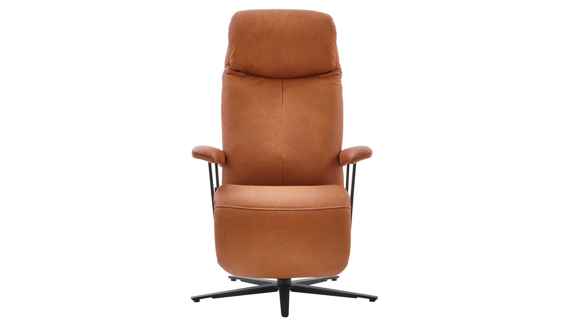 Relaxsessel Himolla aus Leder in Orange himolla Relaxsessel Serie 7387 - Easyswing 36V cognacfarbenes LongLife-Leder 24 & anthrazitfarbener Sternfuß