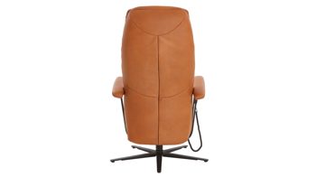 Relaxsessel Himolla aus Leder in Orange himolla Relaxsessel Serie 7387 - Easyswing 21V drei Motoren - honigfarbenes LongLife-Leder Rustika & anthrazitfarbener Sternfuß