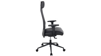 Bürostuhl Duo collection aus Kunstleder in Schwarz Schreibtischstuhl Auerberg schwarzer Bezug & schwarzes Drehkreuz