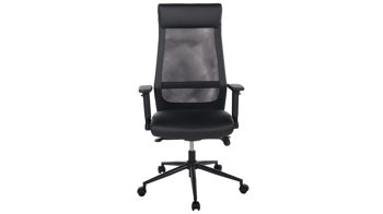Bürostuhl Duo collection aus Kunstleder in Schwarz Schreibtischstuhl Auerberg schwarzer Bezug & schwarzes Drehkreuz
