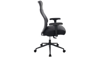 Bürostuhl Duo collection aus Stoff in Schwarz Chefsessel Falkenstein schwarzer Bezug & schwarzes Drehkreuz