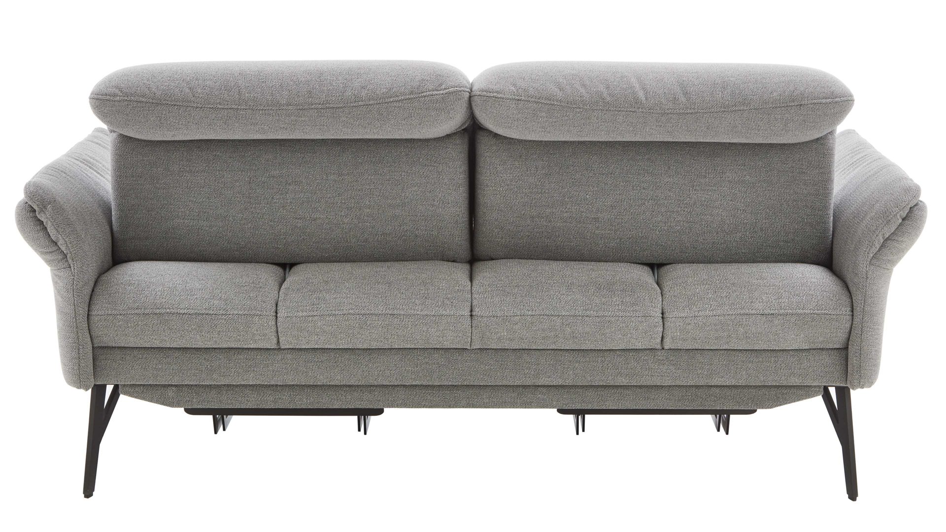 2,5-Sitzer Himolla aus Stoff in Grau himolla Polsterprogramm 1385-Promotion - 2,5-Sitzer mit motorischen Funktionen gletscherfarbener Bezug Q2 Fashion & anthrazitfarbene Metallfüße - Länge ca. 183 cm