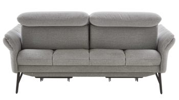 2,5-Sitzer Himolla aus Stoff in Grau himolla Polsterprogramm 1385-Promotion - 2,5-Sitzer mit motorischen Funktionen gletscherfarbener Bezug Q2 Fashion & anthrazitfarbene Metallfüße - Länge ca. 183 cm