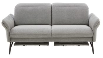 2,5-Sitzer Himolla aus Stoff in Grau himolla Polsterprogramm 1385-Promotion - 2,5-Sitzer mit motorischen Funktionen gletscherfarbener Bezug Q2 Fashion & anthrazitfarbene Metallfüße - Länge ca. 183 cm