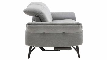 2,5-Sitzer Himolla aus Stoff in Grau himolla Polsterprogramm 1385-Promotion - 2,5-Sitzer mit motorischen Funktionen gletscherfarbener Bezug Q2 Fashion & anthrazitfarbene Metallfüße - Länge ca. 183 cm