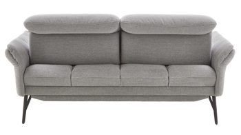 2,5-Sitzer Himolla aus Stoff in Grau himolla Polsterprogramm 1385-Promotion - 2,5-Sitzer mit motorischen Funktionen gletscherfarbener Bezug Q2 Fashion & anthrazitfarbene Metallfüße - Länge ca. 183 cm